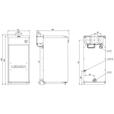 Котел газовый Лемакс Premier 29 напольный одноконтурный, мощность - 29кВт, камера - открытая