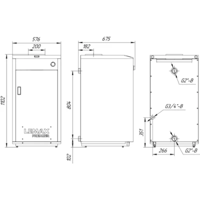 Котел газовый Лемакс Premier 55 напольный одноконтурный, мощность - 55кВт, камера - открытая