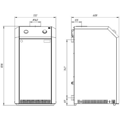 Котел газовый Лемакс Премиум 35 напольный одноконтурный, мощность - 35кВт, камера - открытая