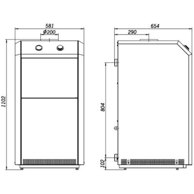 Котел газовый Лемакс Премиум 60 напольный одноконтурный, мощность - 60кВт, камера - открытая