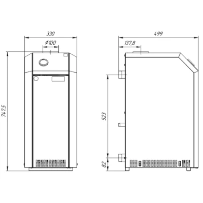 Котел газовый Лемакс Премиум 10 напольный одноконтурный, мощность - 10кВт, камера - открытая