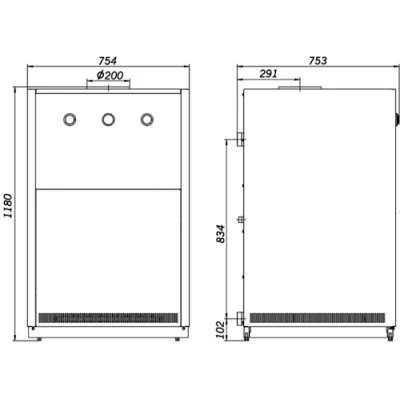 Котел газовый Лемакс Премиум 80 напольный одноконтурный, мощность - 80кВт, камера - открытая