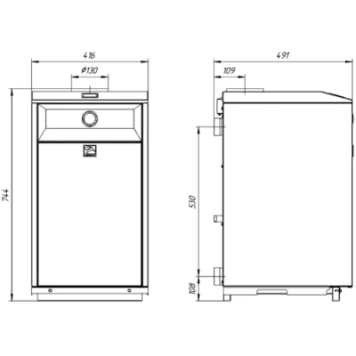 Котел газовый Лемакс Премиум ПРО 16 напольный одноконтурный, мощность - 16кВт, камера - открытая
