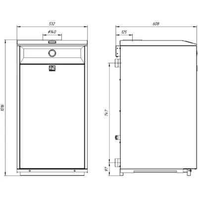 Котел газовый Лемакс Премиум ПРО 35 напольный одноконтурный, мощность - 35кВт, камера - открытая