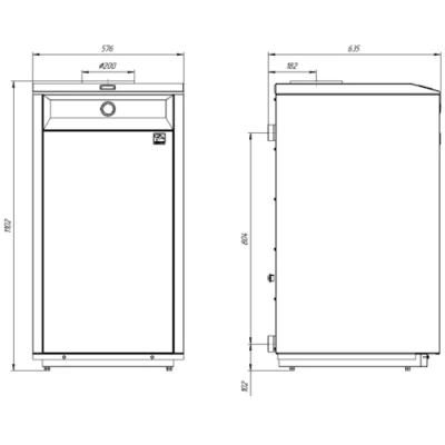 Котел газовый Лемакс Премиум ПРО 50 напольный одноконтурный, мощность - 50кВт, камера - открытая