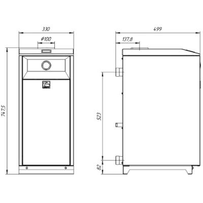 Котел газовый Лемакс Премиум ПРО 7.5 напольный одноконтурный, мощность - 7.5кВт, камера - открытая