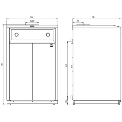 Котел газовый Лемакс Премиум ПРО 80 напольный одноконтурный, мощность - 80кВт, камера - открытая