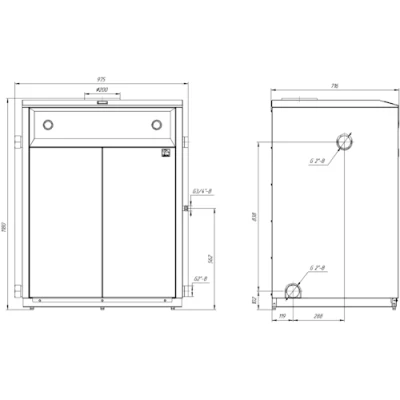 Котел газовый Лемакс Премиум ПРО 100 напольный одноконтурный, мощность - 98кВт, камера - открытая