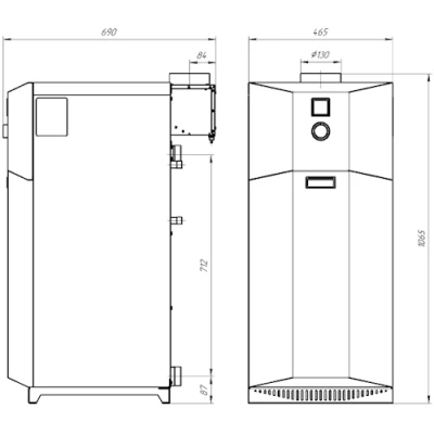 Котел газовый Лемакс Prestige 25 напольный одноконтурный, мощность - 25кВт, камера - открытая