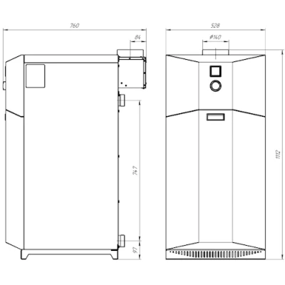 Котел газовый Лемакс Prestige 35 напольный одноконтурный, мощность - 35кВт, камера - открытая
