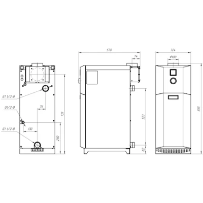 Котел газовый Лемакс Prestige 7.5 напольный одноконтурный, мощность - 7.5кВт, камера - открытая