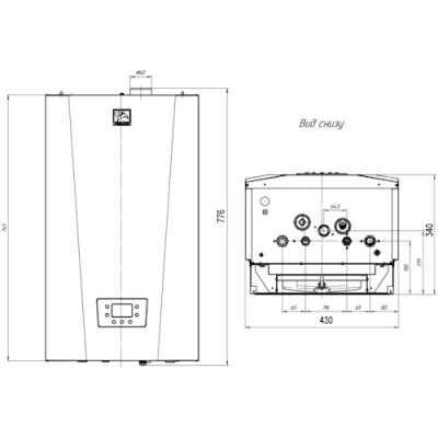 Котел газовый Лемакс PRIME-V28 настенный двухконтурный, мощность - 28кВт, камера - закрытая
