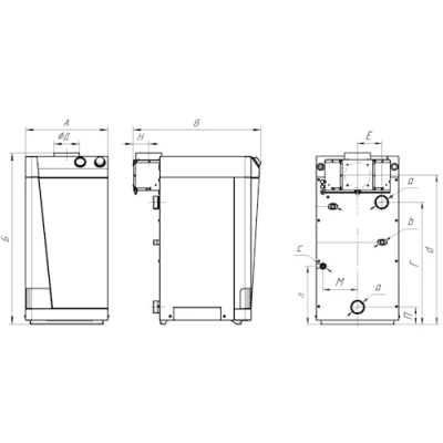 Котел газовый Лемакс UNO 7.5 напольный одноконтурный, мощность - 7.5кВт, камера - открытая