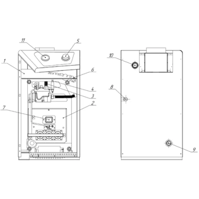 Котел газовый Лемакс OMEGA CI 50 напольный одноконтурный, мощность - 40кВт, камера - открытая