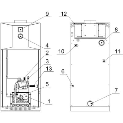Котел газовый Лемакс Prestige 7.5 напольный одноконтурный, мощность - 7.5кВт, камера - открытая