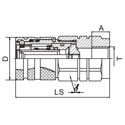 Розетки БРС LSQ FFH Дн6.3-25 Ду6-33 Ру345 материал сталь, уплотнение NBR, ISO 16028