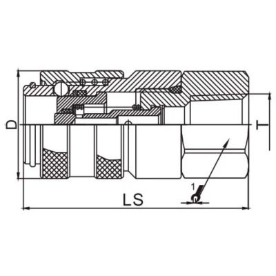 Розетки БРС LSQ PD Дн24 Ду6 Ру414 материал сталь, уплотнение NBR