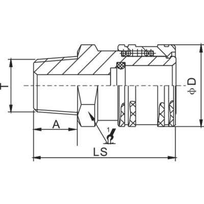 Розетка БРС LSQ LST Ду20 Ру1000 гидравлическая американского типа, наружная резьба NPT3/4″, корпус - латунь, уплотнение STD