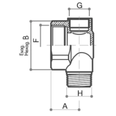 Тройник LUXOR TC 445 3/4″ для коллектора CP ВН-НР, латунный