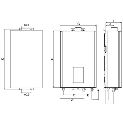 Водонагреватель газовый проточный Midea MGIWH-10-CC SEINE настенный, мощность - 20кВт, корпус - нержавеющая сталь, Tmax 150°C