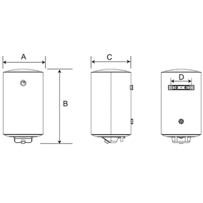 Водонагреватель электрический накопительный Midea MWH-CEM настенный, объем - 80л, мощность - 1.5кВт, корпус - эмалированная сталь, Tmax 75°C