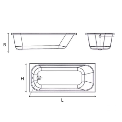 Ванна акриловая Мирсант OPTIMA new 150х70, без ножек, без ручек