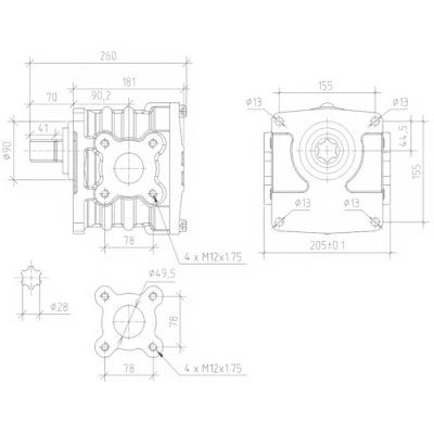 Насос шестеренный МЛМЗ НШ-100А-3-Л левый, мощность - 66.4кВт, производительность - 173.4л/мин