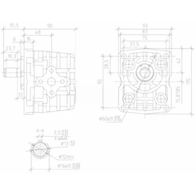 Насос шестеренный МЛМЗ НШ-10У-3-Л левый, мощность - 8.6кВт, производительность - 21л/мин