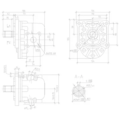 Насос шестеренный МЛМЗ НШ-32Д-3 правый, мощность - 26.6кВт, производительность - 68.8л/мин