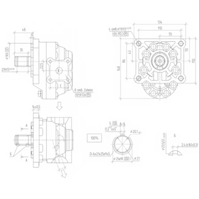 Насос шестеренный МЛМЗ НШ-32М-3-Л левый