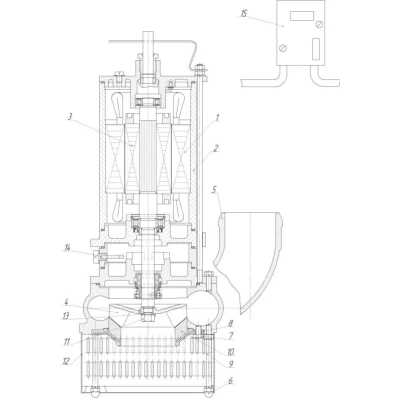 Насос дренажный МНЗ ГНОМ 25-20Тр погружной, мощность - 3.2кВт, напор - 20м, производительность - 25м3/ч, до 60°C, 380В