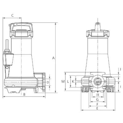 Насос дренажный ESPA DRAINEX 501 погружной, корпус - чугун, мощность - 4.7кВт, напор - 29.2м, производительность - 800л/мин, 220В