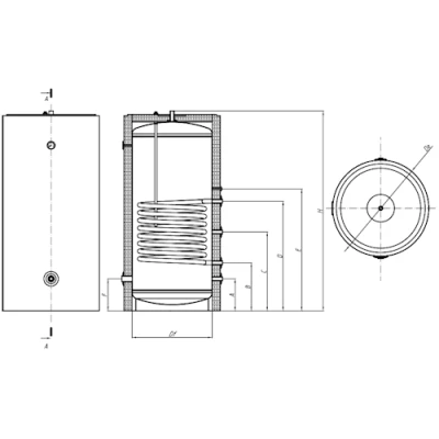 Бойлер косвенного нагрева NAVIEN IG 300L напольный, объем - 280л, мощность - 52.5кВт, корпус - углеродистая сталь, Tmax 80°C