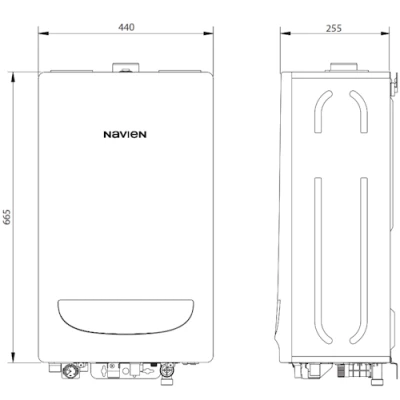 Котел газовый NAVIEN Deluxe C Coaxial 30k настенный двухконтурный, мощность - 30кВт, камера - закрытая