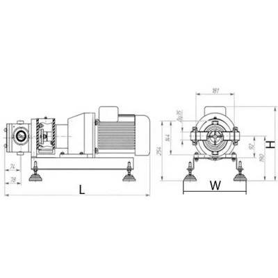 Насос шиберный Россия АНШ1/5-Ч поверхностный, корпус - чугун, мощность - 0.75кВт, производительность - 17л/мин, 380В
