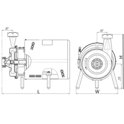 Насос центробежный Россия ОНЦ1-25МВ поверхностный, корпус - нержавеющая сталь, мощность - 5.5кВт, производительность - 308л/мин, 380В