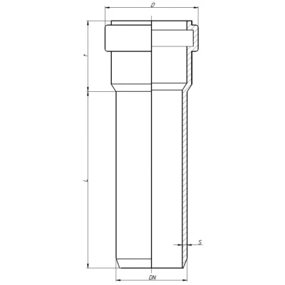 Труба НПВХ Ostendorf KGEM SN4 Дн200, длина 2000мм, канализационная, безнапорная для наружного монтажа, с раструбом и уплотнительным кольцом, оранжево-коричневая