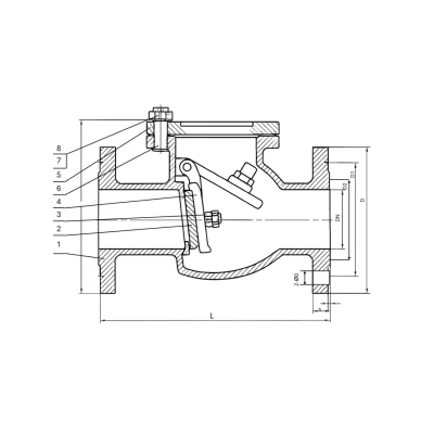 Клапан обратный, поворотный  Победа-30 19нж53нж Ду300 Ру40 фланцевый, корпус - нержавеющая сталь, диск -  нержавеющая сталь, уплотнение - графит