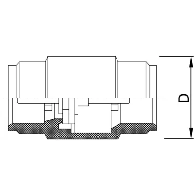 Клапан обратный пружинный PRO AQUA Дн20 Ру10 под приварку, корпус - полипропилен, белый