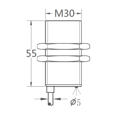Индуктивный датчик Prompower KJ130-D16NA-D355-LY резьбовой, монтаж - заподлицо, расстояние срабатывания - 16мм, тип выходного сигнала - NPN-НО, соединение - кабель, материал корпуса - никелированная латунь, IP67