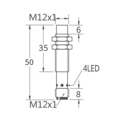 Датчики индуктивные Prompower KJ112 резьбовые, монтаж - заподлицо, расстояние срабатывания - 4мм, материал корпуса - никелированная латунь, IP67