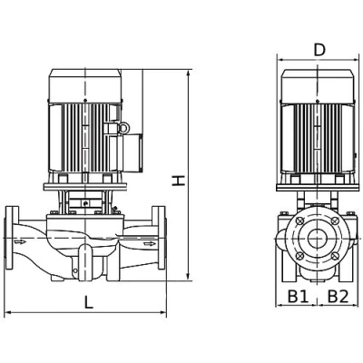 Насос циркуляционный PURITY PTD 80-41G/2 (N) поверхностный, корпус - чугун, мощность - 11кВт, напор - 41м, производительность - 833л/мин, 380/660В
