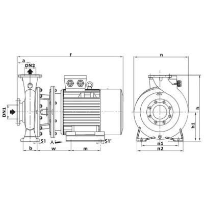 Насос консольно-моноблочный PURITY PSTC 65-250/370 (N) поверхностный, корпус - чугун, мощность - 37кВт, напор - 90.5м, производительность - 2300л/мин, 380/660В