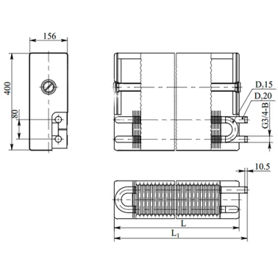 Конвекторы настенные концевые Универсал К У-А Ру10, теплоотдача - 1.000кВт, корпус - сталь, подключение - резьбовое, правое, с термоклапаном