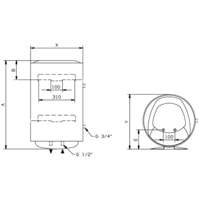 Водонагреватель электрический накопительный Ariston PRO1 R ABS V 100л