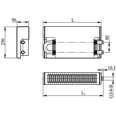 Конвекторы настенные концевые Универсал К У-М Ру10, теплоотдача - 0.400-2.234кВт, корпус - сталь, подключение - боковое
