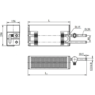 Конвекторы настенные концевые Универсал К У-А М Ру10, теплоотдача - 0.571-0.848кВт, корпус - сталь, подключение - боковое