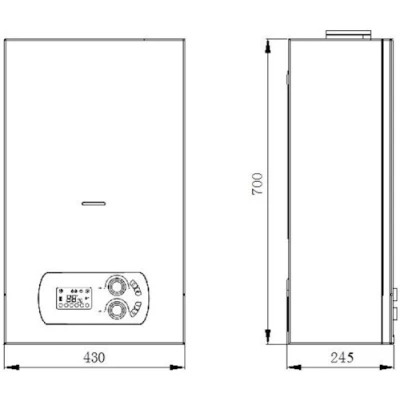 Котел газовый Ресанта ГК-24 двухконтурный, настенный, мощность - 24кВт, белый