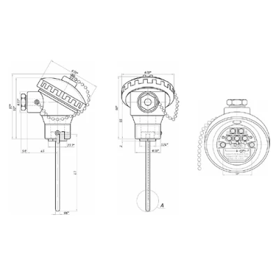 Датчики температуры канальные RGP TS-K01-420 промышленные, с выходным сигналом 4-20мА, чувствительный элемент - PT100