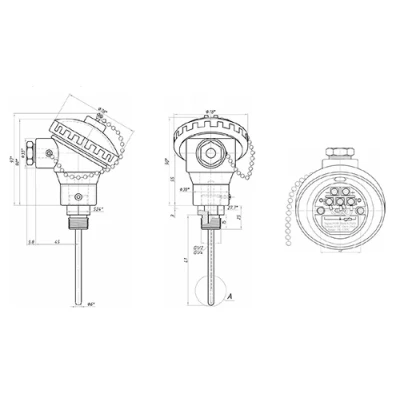 Датчик температуры погружные RGP TS-D01-420 промышленные, с выходным сигналом 4-20мА, чувствительный элемент - PT100